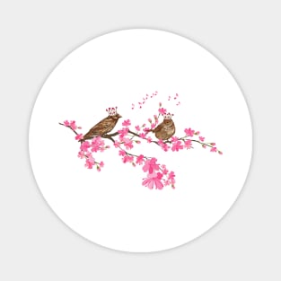 Royal Sakura Birds Magnet